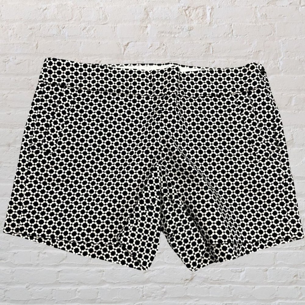 Black and White Geo Print J. Crew Shorts